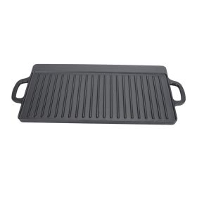 Cast Iron Rectangular Grill Multipurpose Safe Large Space Double Sided Double Ears Cast Iron Griddle For BBQ Gas Grill 50x23x2cm / 19.7x9.1x0.8in