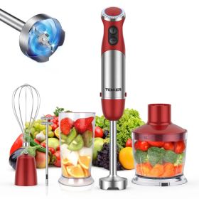 TENKER 5-in-1 Hand Immersion Blender, 1000W 12 Speed Handheld Blender, Copper Motor Stainless Steel Blade Stick Blender,600ml Mixing Beaker,500ml Food