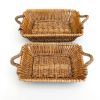 Willow Baskets for Countertop, Bread and Fruit – Set of 2 Woven Nesting Food Storage Baskets with Handles for Kitchen Table, Pantry