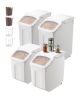 Rice Storage Container, 3.5Gal/15Lx2 + 4.5Gal/20Lx2 Large Dog Food Dispenser Bin, Kitchen Ingredient Grain Cereal Bin, Pet food Containers with Wheels