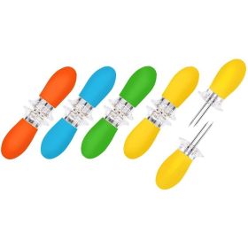 Corn Holders, AUGSUN 10Pcs,5 Pairs Corn Cob Holders Stainless Steel Corn On The Cob Holders BBQ Fork Skewers For Home Cooking Parties Camping (Option: 10Pcs)